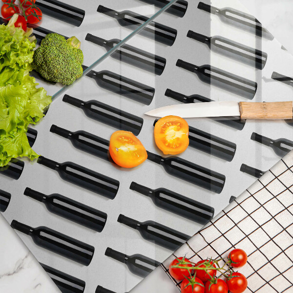 Panel ochronny do kuchni Czarne butelki wina