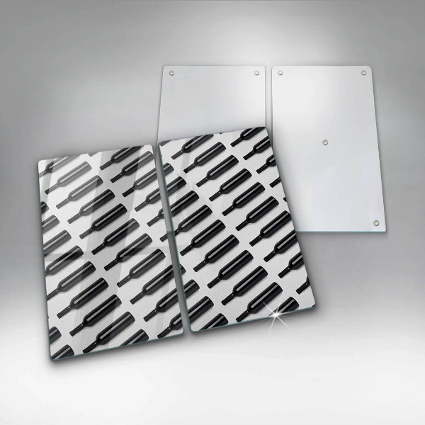 Panel ochronny do kuchni Czarne butelki wina