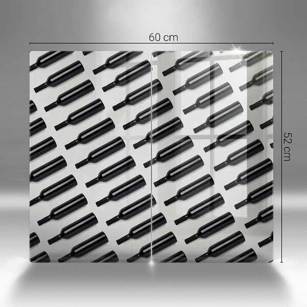 Panel ochronny do kuchni Czarne butelki wina