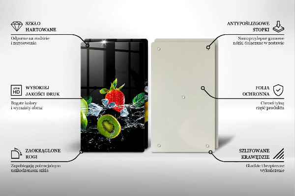 Osłona na ścianę w kuchni Owoce w wodzie