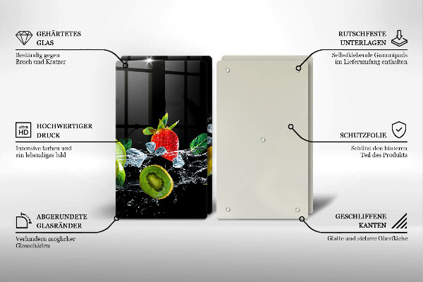 Osłona na ścianę w kuchni Owoce w wodzie