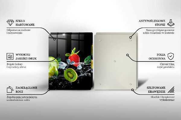 Osłona na ścianę w kuchni Owoce w wodzie