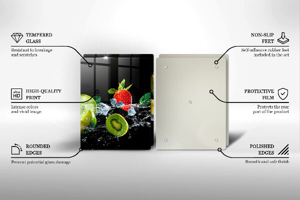 Osłona na ścianę w kuchni Owoce w wodzie