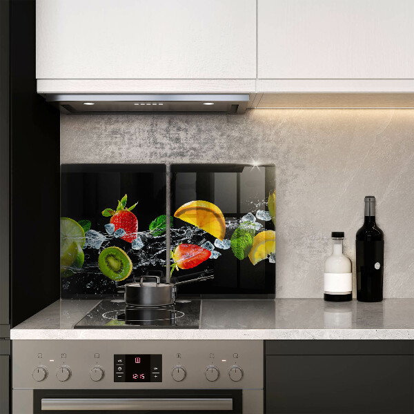 Osłona na ścianę w kuchni Owoce w wodzie