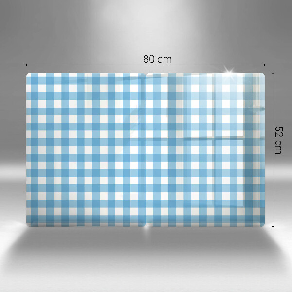 Osłona na ścianę w kuchni Niebiesko-biała krata