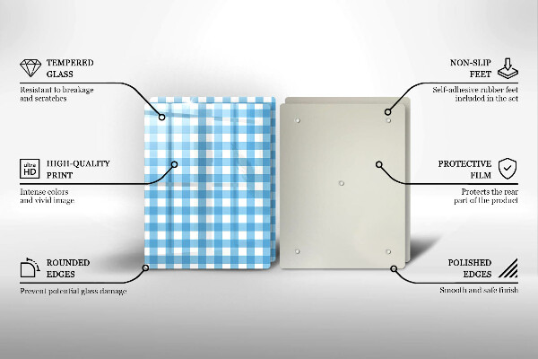 Osłona na ścianę w kuchni Niebiesko-biała krata