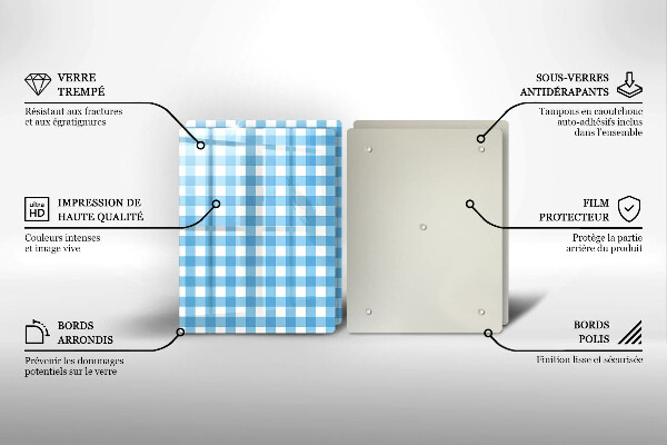 Osłona na ścianę w kuchni Niebiesko-biała krata