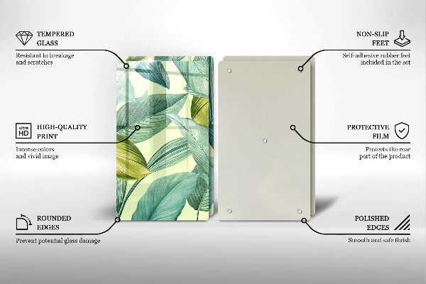 Osłona ściany przy kuchence gazowej Zielone tropikalne liście