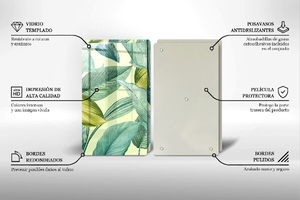 Osłona ściany przy kuchence gazowej Zielone tropikalne liście