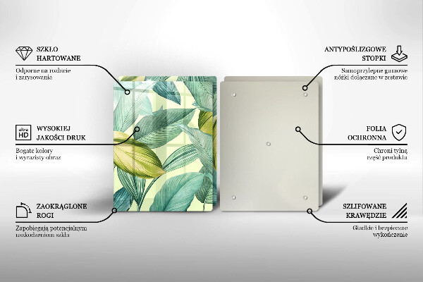 Osłona ściany przy kuchence gazowej Zielone tropikalne liście