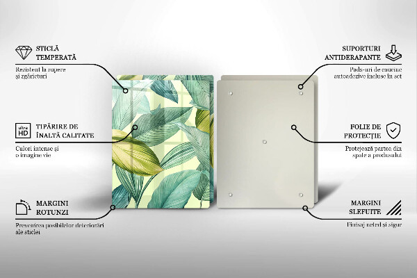 Osłona ściany przy kuchence gazowej Zielone tropikalne liście