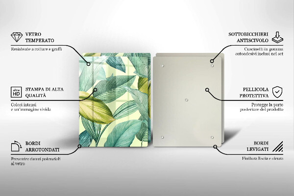 Osłona ściany przy kuchence gazowej Zielone tropikalne liście