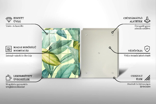 Osłona ściany przy kuchence gazowej Zielone tropikalne liście