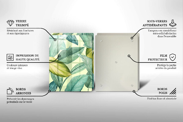 Osłona ściany przy kuchence gazowej Zielone tropikalne liście