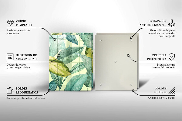 Osłona ściany przy kuchence gazowej Zielone tropikalne liście