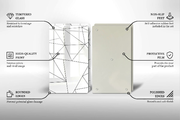 Osłona ściany przy kuchence gazowej Białe trójkąty