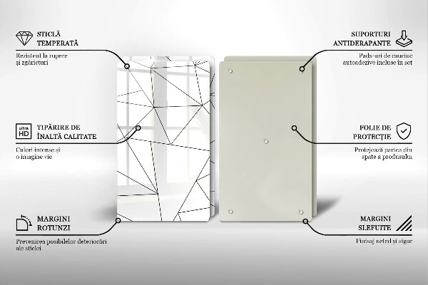 Osłona ściany przy kuchence gazowej Białe trójkąty