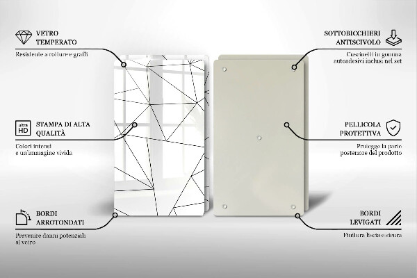 Osłona ściany przy kuchence gazowej Białe trójkąty