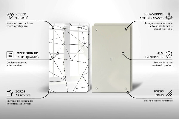 Osłona ściany przy kuchence gazowej Białe trójkąty