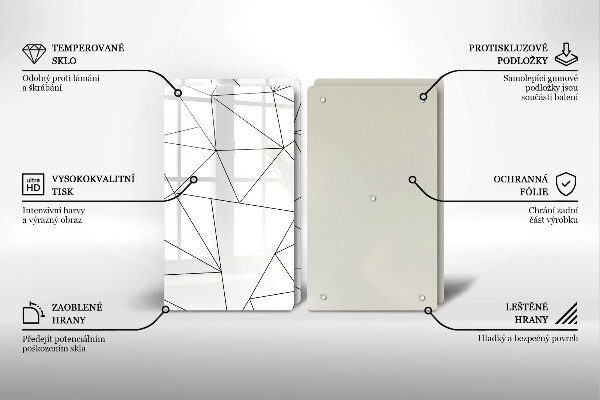 Osłona ściany przy kuchence gazowej Białe trójkąty