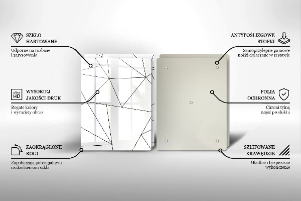 Osłona ściany przy kuchence gazowej Białe trójkąty