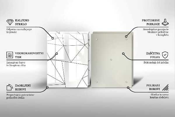 Osłona ściany przy kuchence gazowej Białe trójkąty