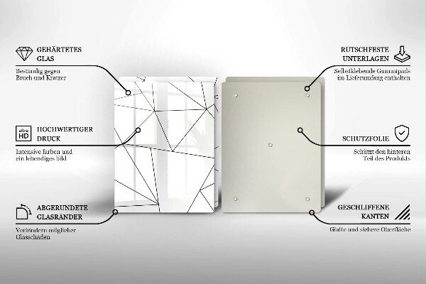 Osłona ściany przy kuchence gazowej Białe trójkąty