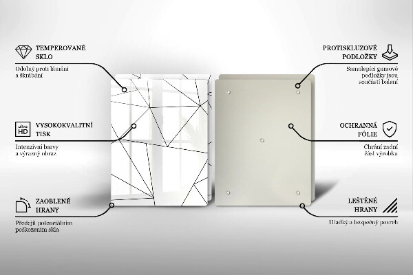 Osłona ściany przy kuchence gazowej Białe trójkąty