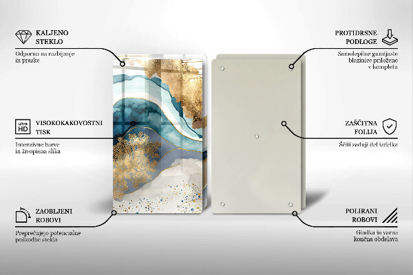 Osłona ściany przy kuchence gazowej Kolorowy marmur