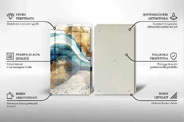 Osłona ściany przy kuchence gazowej Kolorowy marmur