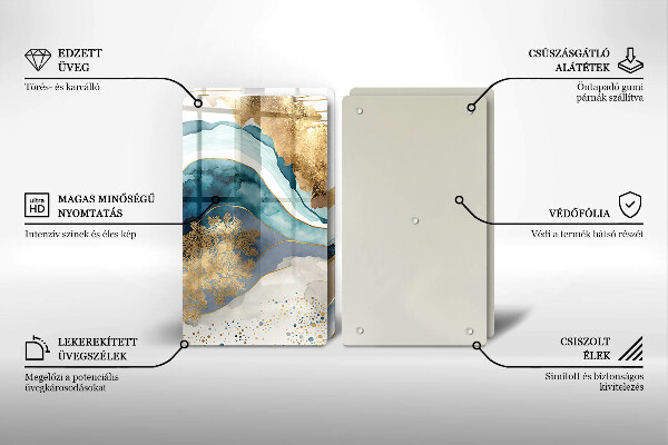 Osłona ściany przy kuchence gazowej Kolorowy marmur