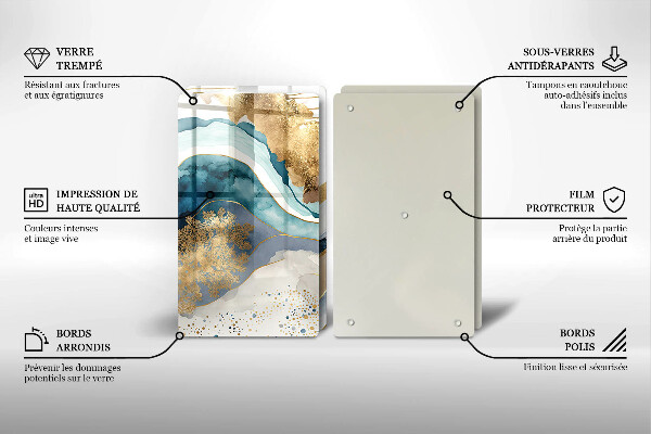 Osłona ściany przy kuchence gazowej Kolorowy marmur