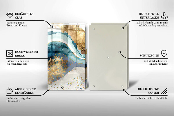 Osłona ściany przy kuchence gazowej Kolorowy marmur