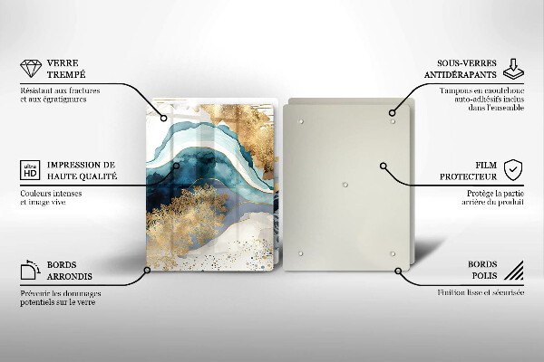 Osłona ściany przy kuchence gazowej Kolorowy marmur