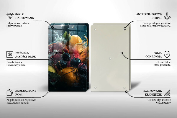 Osłona ściany przy kuchence gazowej Owoce w wodzie