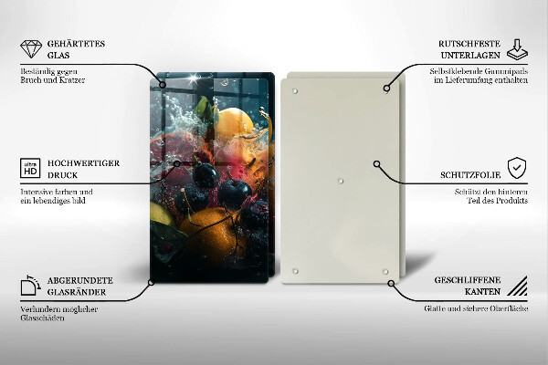 Osłona ściany przy kuchence gazowej Owoce w wodzie