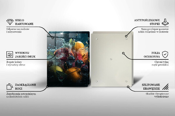 Osłona ściany przy kuchence gazowej Owoce w wodzie