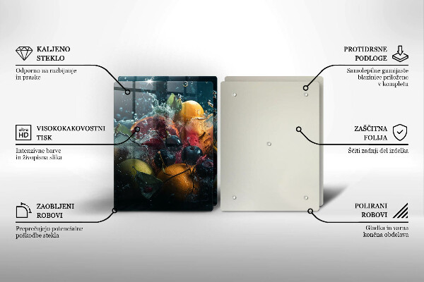 Osłona ściany przy kuchence gazowej Owoce w wodzie