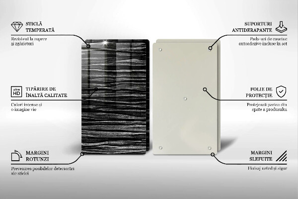 Osłona płyty indukcyjnej Czarna abstrakcja