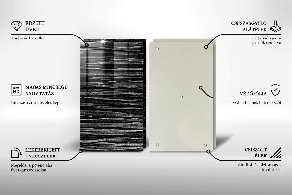 Osłona płyty indukcyjnej Czarna abstrakcja