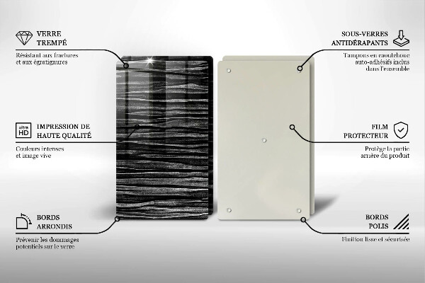 Osłona płyty indukcyjnej Czarna abstrakcja