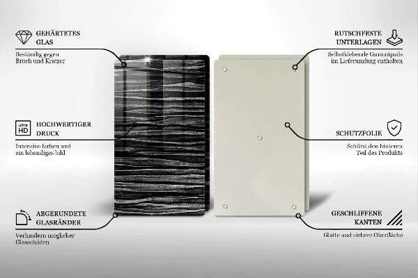 Osłona płyty indukcyjnej Czarna abstrakcja