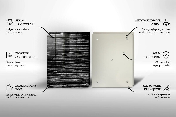 Osłona płyty indukcyjnej Czarna abstrakcja