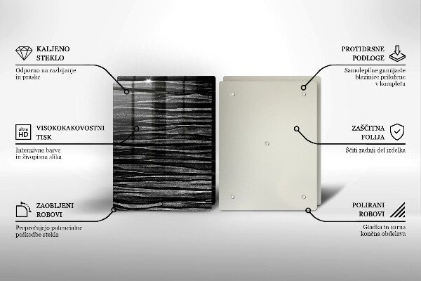 Osłona płyty indukcyjnej Czarna abstrakcja