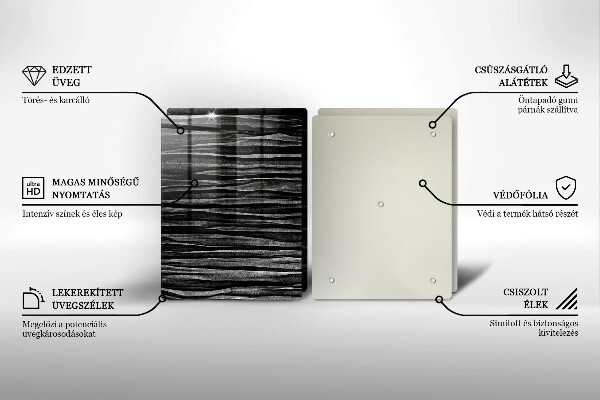 Osłona płyty indukcyjnej Czarna abstrakcja
