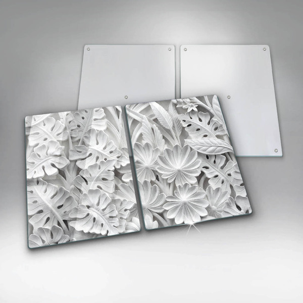 Osłona płyty indukcyjnej Białe kwiaty