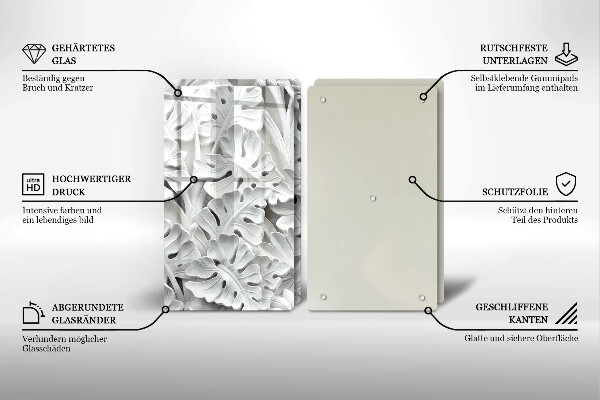 Osłona płyty indukcyjnej Białe kwiaty