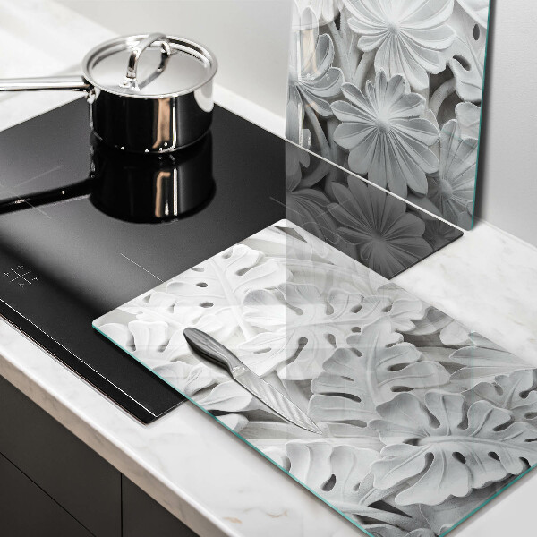Osłona płyty indukcyjnej Białe kwiaty