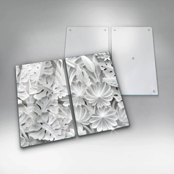 Osłona płyty indukcyjnej Białe kwiaty