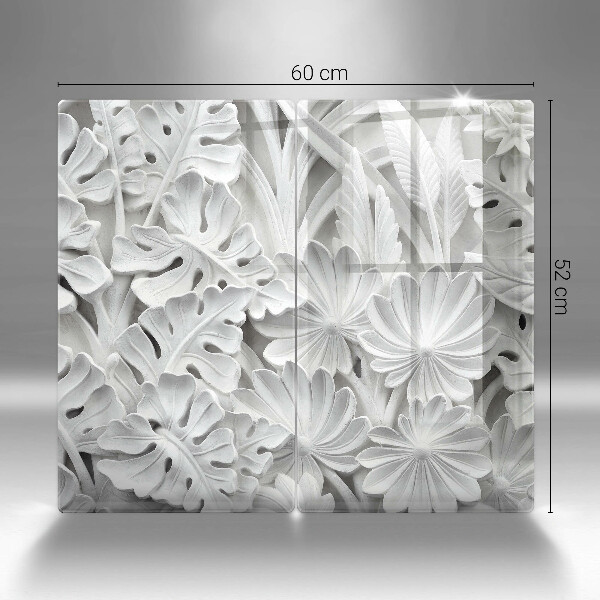 Osłona płyty indukcyjnej Białe kwiaty